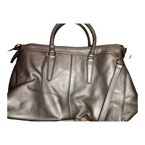 Coach Morgan Silver Soft Pebbled Leather Shoulder Bag Satchel F35185